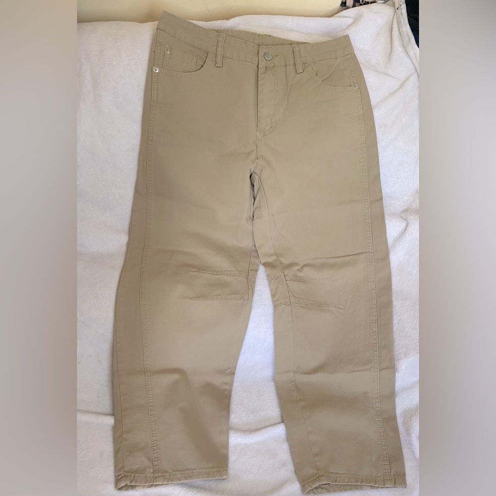 New size, large khaki jeans, barrel style Casual Pants
